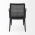 Clara Dining Chair (Armrests - Cream Fabric & Black Wood)