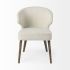Niles Wingback Dining Chair (Cream Fabric Seat with Medium Brown Wooden Legs)