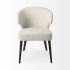 Niles Wingback Dining Chair (Cream Fabric Seat with Dark Brown Wooden Legs)