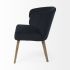 Niles Wingback Dining Chair (Navy Fabric Seat with Medium Brown Wooden Legs)
