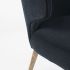 Niles Wingback Dining Chair (Navy Fabric Seat with Medium Brown Wooden Legs)