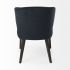 Niles Dining Chair (Navy Blue Fabric & Dark Brown Wood)