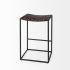 Clarissa Counter Stool (Brown Leather & Black Metal)