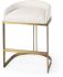 Hollyfield Counter Stool (Cream Fabric & Gold Metal)