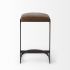 Tyson Counter Stool (Brown Leather & Black Metal)