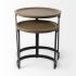 Aisley Accent Nesting Table (Set of 2 - Light Brown Wood with Black Metal)