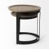 Aisley Accent Nesting Table (Set of 2 - Light Brown Wood with Black Metal)