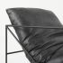 Leonidas Accent Chair (Black Faux Leather & Black Metal)