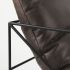 Leonidas Accent Chair (Brown Faux Leather & Black Metal)