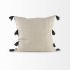 Charmaine Decorative Pillow (18x18 - Beige & Green Fabric with Fringe Cover)