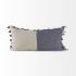 Joelle Decorative Pillow (14x26 - Blue & Beige Color Blocked with Tassels Rectangle Cover)