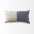 Joelle Decorative Pillow (14x26 - Blue & Beige Color Blocked with Tassels Rectangle Cover)