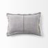Thais Decorative Pillow (13x21 - Grey Fabric Fringed Cover)