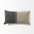 Isolde Decorative Pillow (14x26 - Beige & Black Fabric Color Blocked Cover)