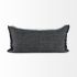 Malia Decorative Pillow (14x26 - Black & Teal Fabric Fringed Cover)