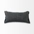 Malia Decorative Pillow (14x26 - Black & Teal Fabric Fringed Cover)