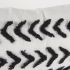 Kimia Decorative Pillow (14x26 - White & Black Fabric Herringbone & Fringed Cover)