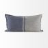 Aubrielle Decorative Pillow (14x26 - Grey & Blue Fabric Color Blocked Cover)