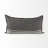 Zadie Decorative Pillow (14x26 - Light Grey & Dark Grey Fabric Color Blocked Cover)