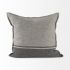 Zadie Decorative Pillow (20x20 - Light Grey & Dark Grey Fabric Color Blocked Cover)