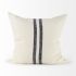 Sandra Decorative Pillow (22x22 - Beige With Blue Stripes Cover)