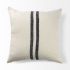 Sandra Decorative Pillow (22x22 - Beige With Blue Stripes Cover)