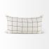 Suzanne Decorative Pillow (14x26 - White & Black Square Pattern Cover)