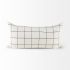 Suzanne Decorative Pillow (14x26 - White & Black Square Pattern Cover)