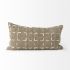 April Decorative Pillow (14x26 - Brown & Cream Woven Pattern Cover)