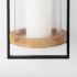 Avram Wall Candle Holder (Black Metal Frame & Wood Hanging Candle Holder)