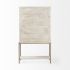 Arelius Display Cabinet (White Wood with Gold Metal Base)