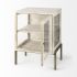 Arelius End Table (White Wood with Gold Metal Frame)