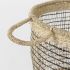 Triopas Baskets (Set of 3 - Medium Brown Seagrass Round Basket with Handles)