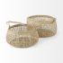 Nova Baskets (Set of 2 - Light Brown Seagrass Woven Round Basket with Long Handle)