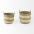 Bradley Basket with Handles (Set of 2 - Light Brown with Striped Seagrass)