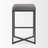 Frodo Counter Stool (GreyFabric Seat with Black Iron Frame)