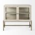 Arelius Accent Cabinet (White Wood with Gold Metal Base)