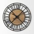 Lewiston Wall Clock (42.1 In - Brown Wood & Black Metal)