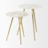 Vivienne Accent Tables (19.0H - White Marble & Gold Metal)