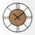Brielle Wall Clock (Black Iron & Brown Wood)