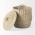 Olivia Baskets (Set of 3 - Beige Seagrass Basket with Lid & Handles)