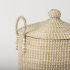Olivia Baskets (Set of 3 - Beige Seagrass Basket with Lid & Handles)