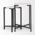Lucas Nesting Accent Tables (III - Set of 2 - White Marble with Black Iron Frame Accent Tables)