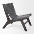 Elodie Accent Chair (Black Leather & Black Wood)