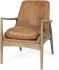 Westan Accent Chair (Brown Faux Leather & Brown Wood)