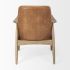 Westan Accent Chair (Brown Faux Leather & Brown Wood)