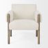 Ashton Accent Chair (Cream Boucle Fabric & Medium Brown Wood)