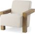 Cream Fabric Seat & Wood Frame