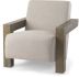 Beige Fabric Upholstered With Wood Frame