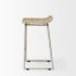 Givens Counter Stool (Brown Wood & Silver Metal)